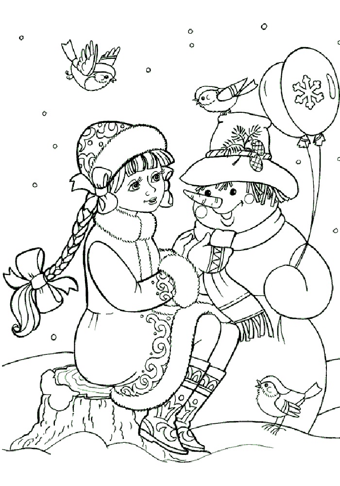 Раскраски с Дедом Морозом и Снегурочкой 2024