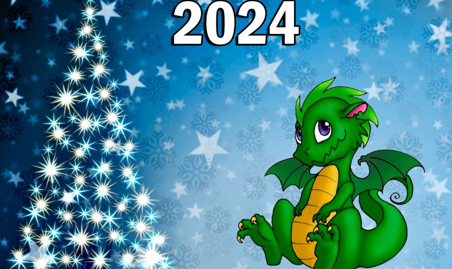 Новогодние картинки с символом 2024 года — Драконом