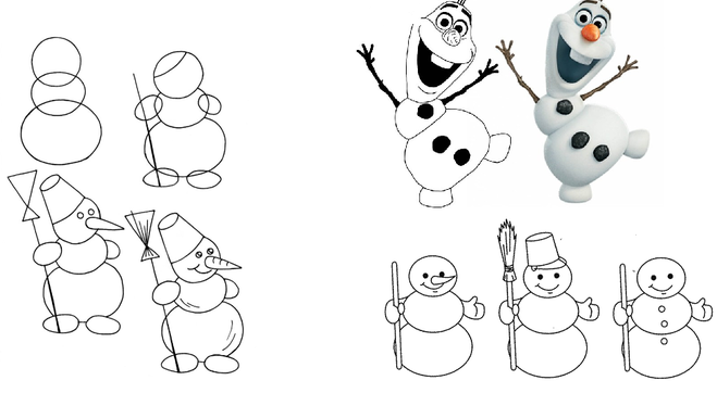 Как нарисовать Снеговика на Новый год Дракона 2024