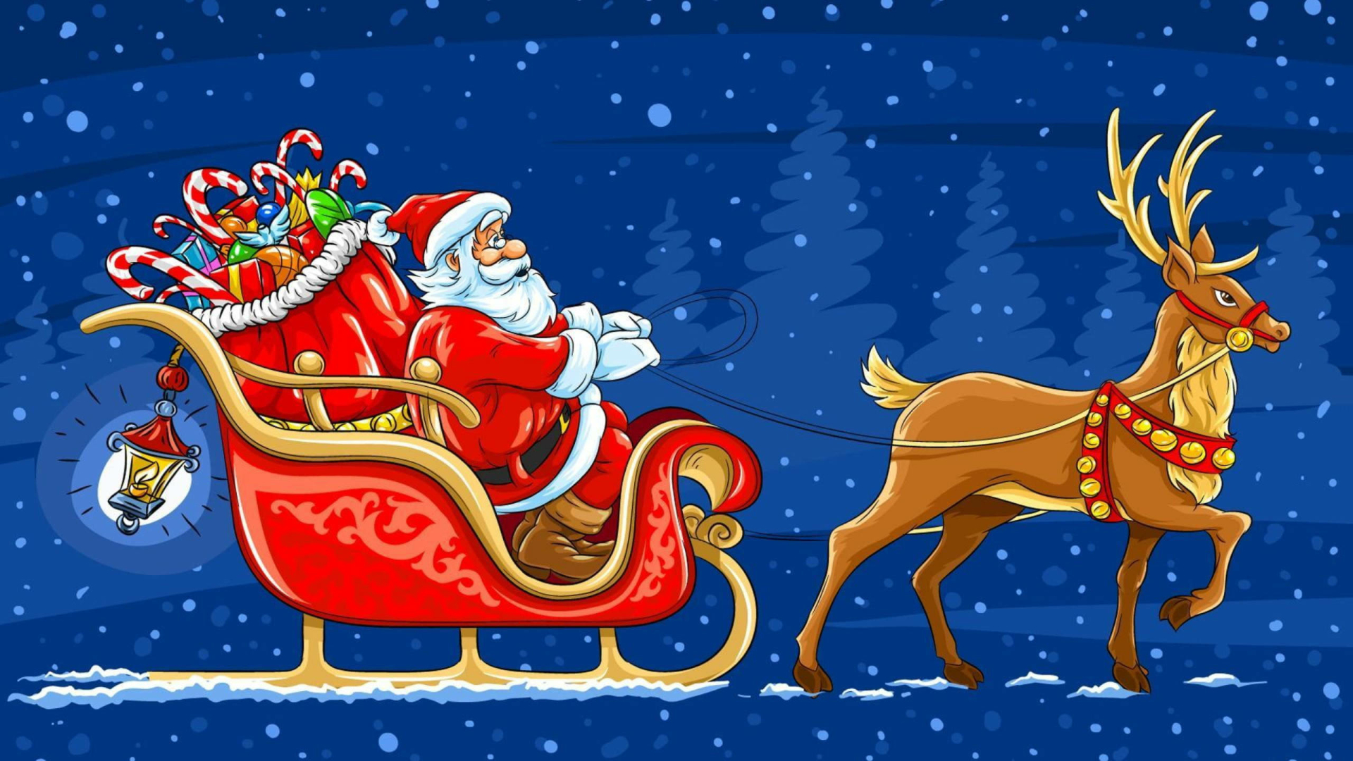 Новогодние картинки с Дедом Морозом и Санта Клаусом