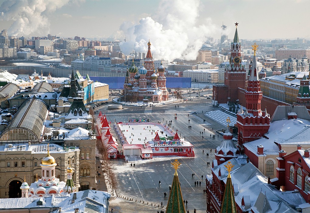 Новогодняя Москва: вид сверху