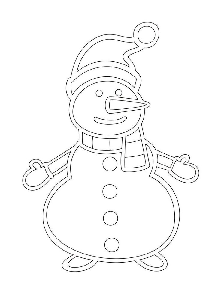 ⛄ Трафареты на Новый год 2025 – Снеговики